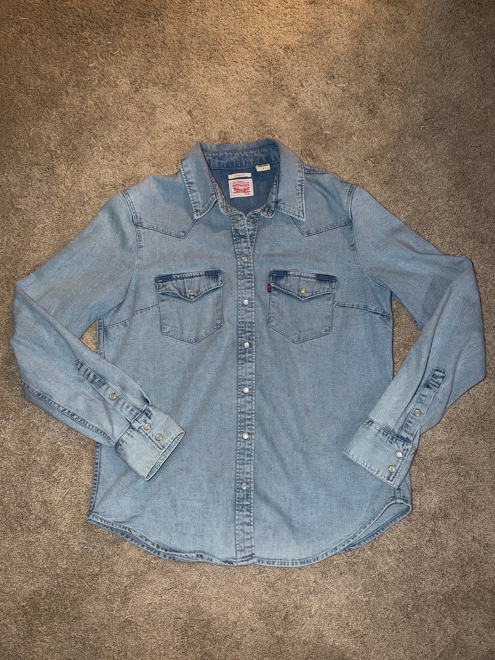 Levi's Light Blue Denim Western Snap Shirt